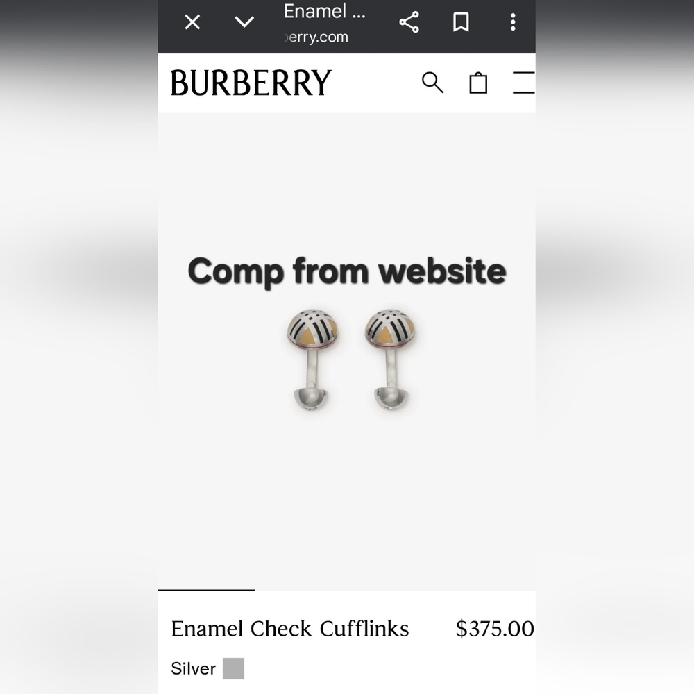 Burberry Cufflinks Square NWT - image 6